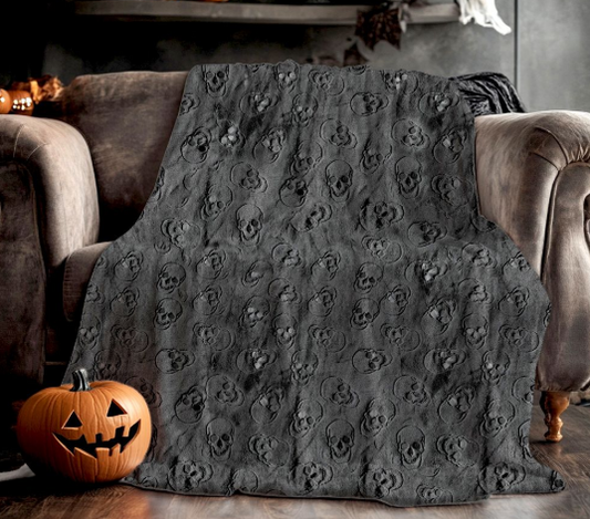 Embossed Skull Throw Blanket - 50"x70" - Assorted Colors