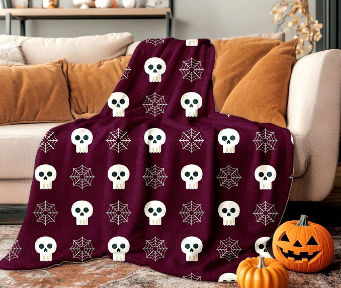 Skelly Webs Plush Throw Blanket - 50"x70