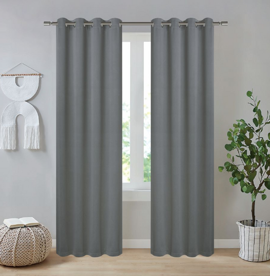 Jennifer 54x84 Blackout Grommet Curtain Panel - Grey
