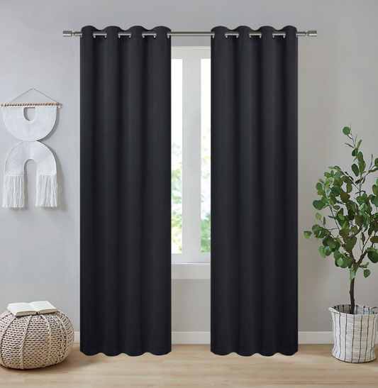 Jennifer 54x84 Blackout Grommet Curtain Panel - Black