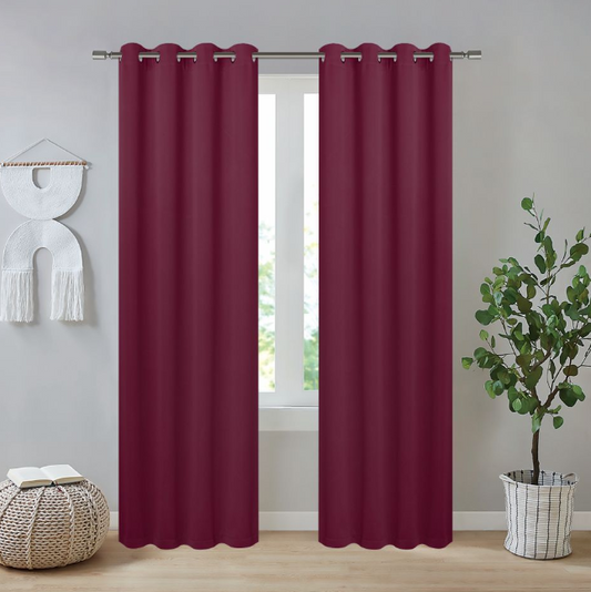 Jennifer 54x90 Blackout Grommet Curtain Panel - Burgundy