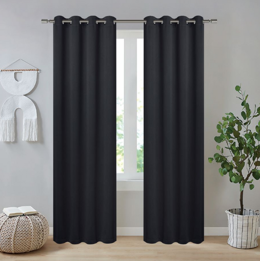 Jennifer 54x90 Blackout Grommet Curtain Panel - Black