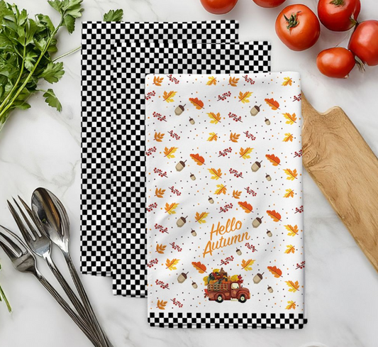 Hello Autumn - 3pk Printed Kitchen Towel 16x26 - Assorted