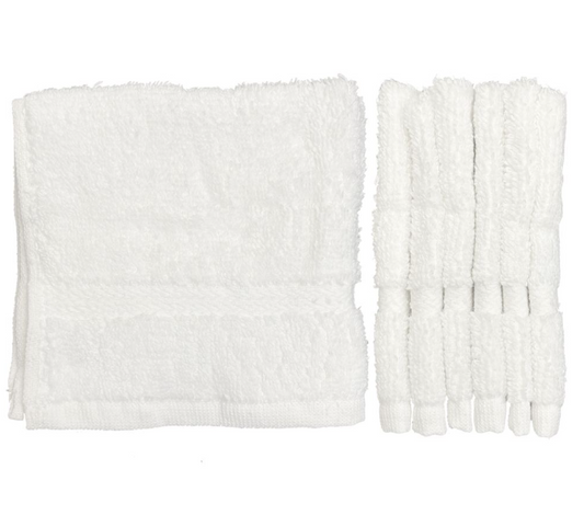 Alexia 6pk Zero Twist 12x12 Washcloth - White