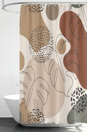 Abstract Leaves A - 70"x70" Printed Canvas Shower Curtain