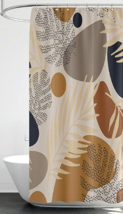 Abstract Leaves B - 70"x70" Printed Canvas Shower Curtain