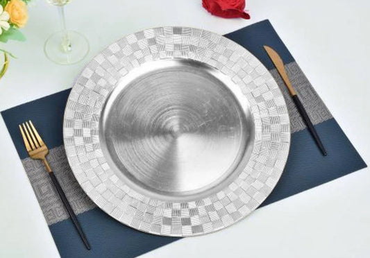 Brick Charger Plate - Silver