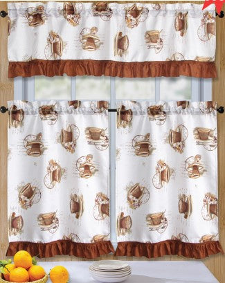 Earl Grey 3pc Kitchen Curtain