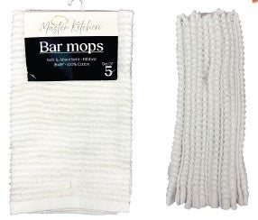 Ethan - 5 Pack 16"x19" Ribbed Bar Mop - White