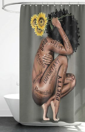 Affirmations - 70"x70" Printed Canvas Shower Curtain