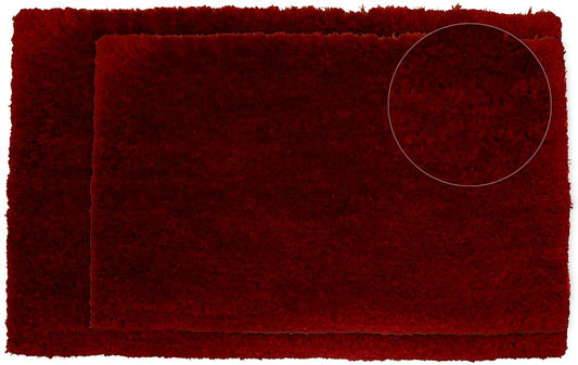 Denali Microfiber 2pc Lurex Bath Mat 17x24 & 20x32- Burgundy