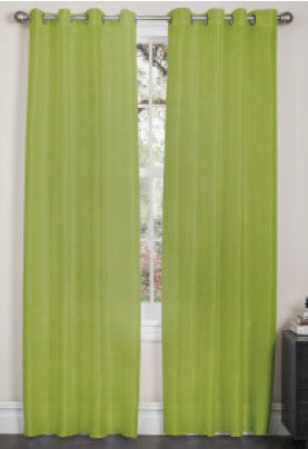 Holly 55"x84" - Faux Silk Grommet Curtain - Lime