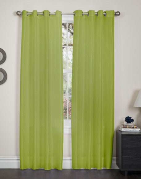 Holly - 55"x90" Faux Silk Grommet Curtain - Lime