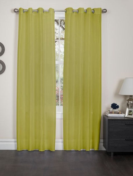 Holly - 55"x90" Faux Silk Grommet Curtain - Olive