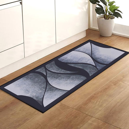 Modern Wave Machine Washable Rug -2pc Set (20x60 +20x34) - Grey