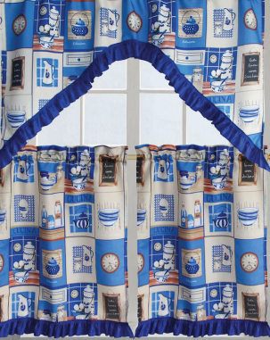 I Like Cooking 3pc Kitchen Curtain