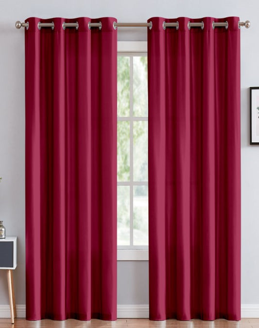Janice - 54"x63" Grommet Blackout Curtain - Burgundy