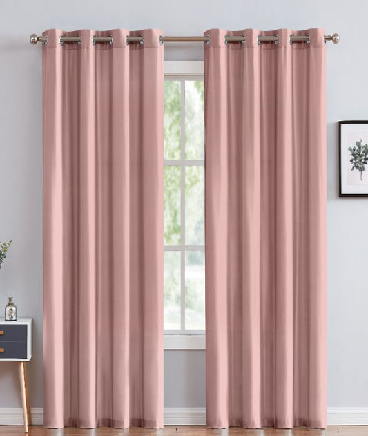 Janice - 55"x95" Grommet Blackout Curtain - Dusty Rose