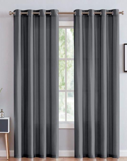 Janice - 54"x63" Grommet Blackout Curtain - Grey