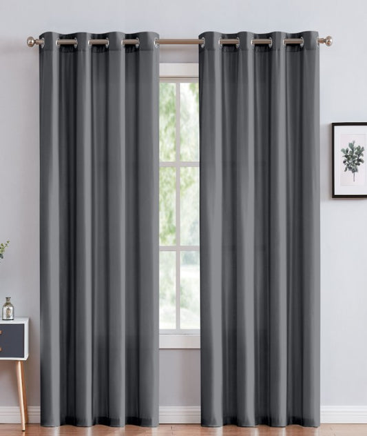 Janice - 55"x95" Grommet Blackout Curtain - Grey