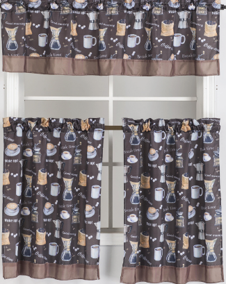 Java 3pc Kitchen Curtain