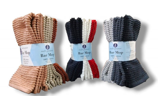 Ethan - 5 Pack - 16"x19" Ribbed Bar Mop