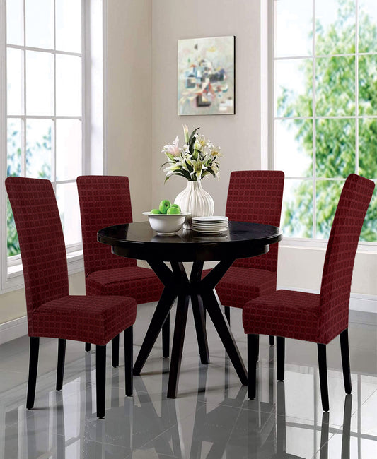 Palermo Embossed Dining Chair Cover - Burgundy