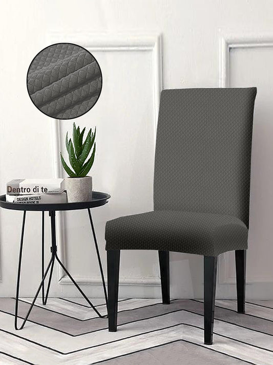 Diamond Jacquard Chair Cover - Grey