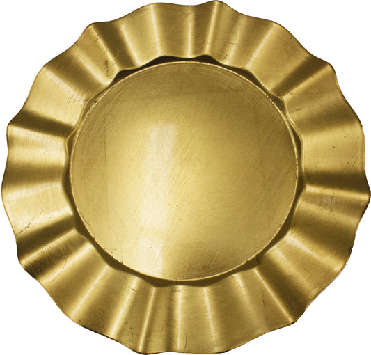 Wave Brim Charger Plate - Gold