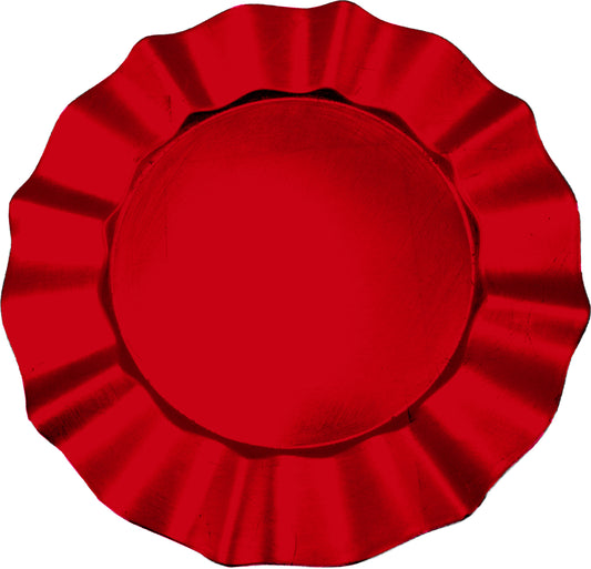 Wave Brim Charger Plate - Red