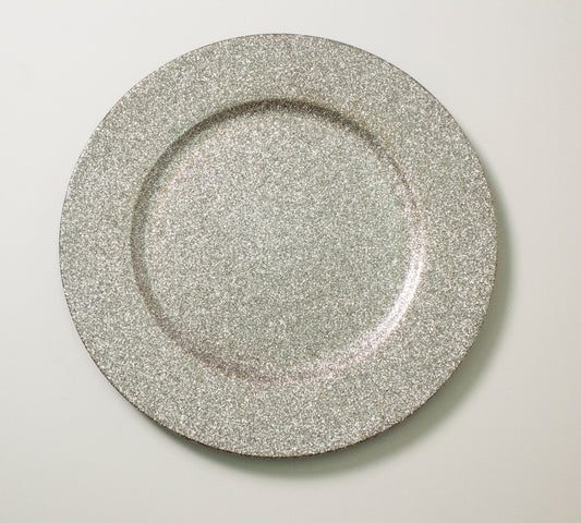 Glitter Charger Plate - Silver