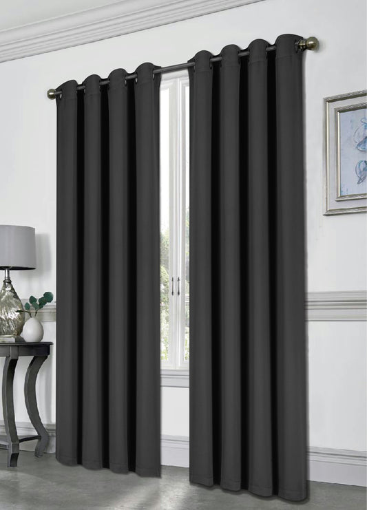 Tessa - 54"x84" Grommet Blackout Curtain - Dark Grey