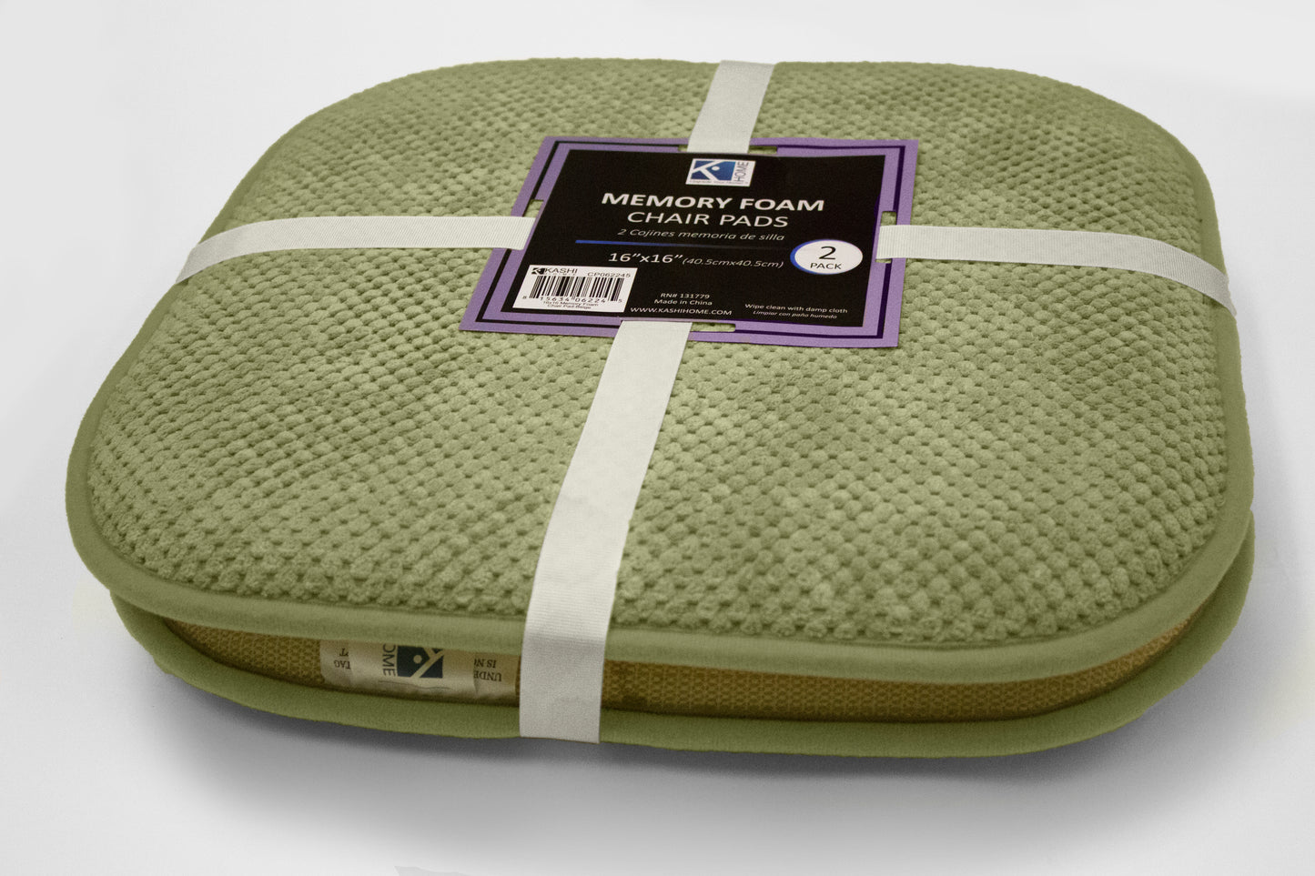 Memory Foam Chair Pad - 2 Pack - Green