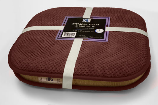 Memory Foam Chair Pad - 2 Pack -Chocolate
