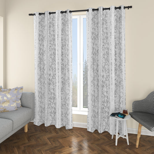 Larissa - 54"x90" Blackout Grommet Curtain - White/Silver