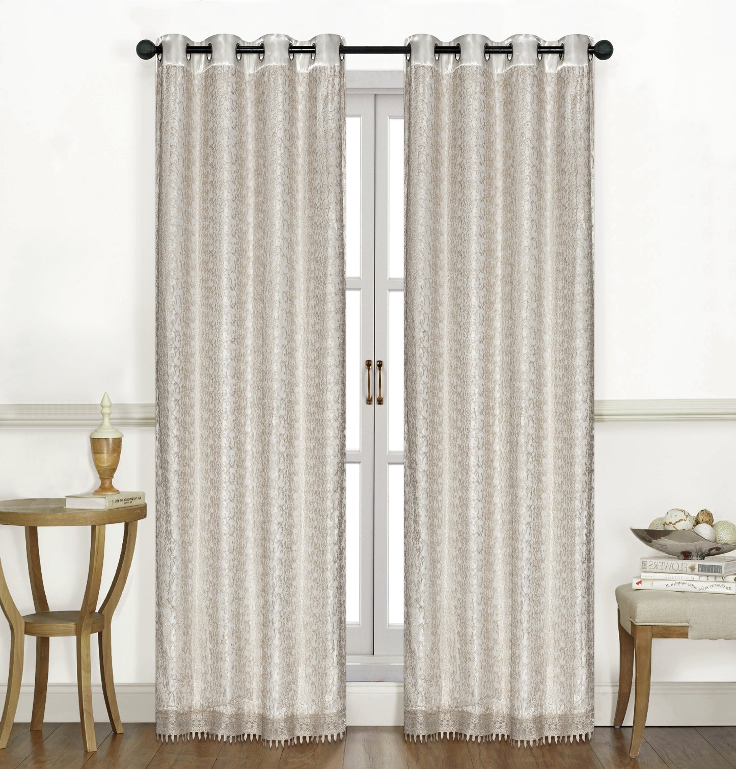 Vines Macrame - 54"x84" Grommet Curtain - Gold