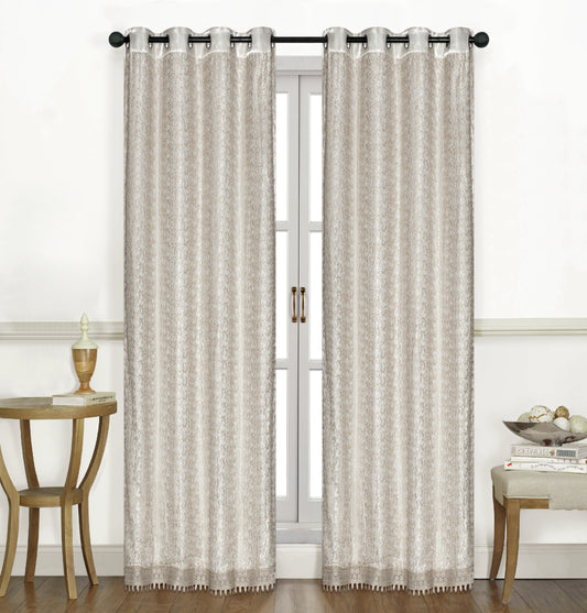 Vines Macrame - 54"x84" Grommet Curtain - Gold
