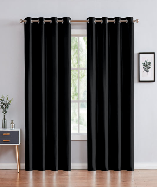 Janice - 54"x90" Grommet Blackout Curtain - Black