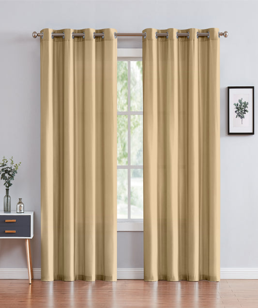 Janice - 54"x90" Grommet Blackout Curtain - Beige