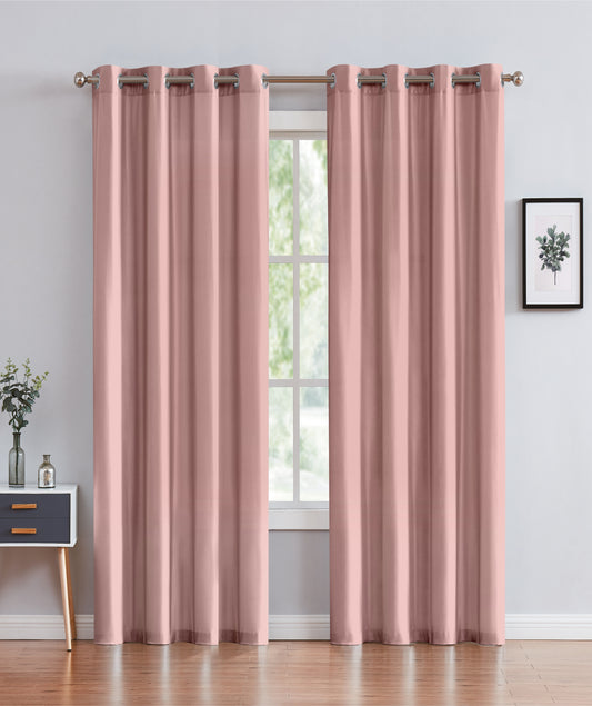 Janice - 54"x90" Grommet Blackout Curtain - Dusty Rose