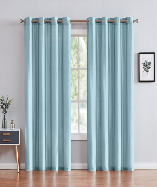 Janice - 54"x90" Grommet Blackout Curtain - Sky Blue