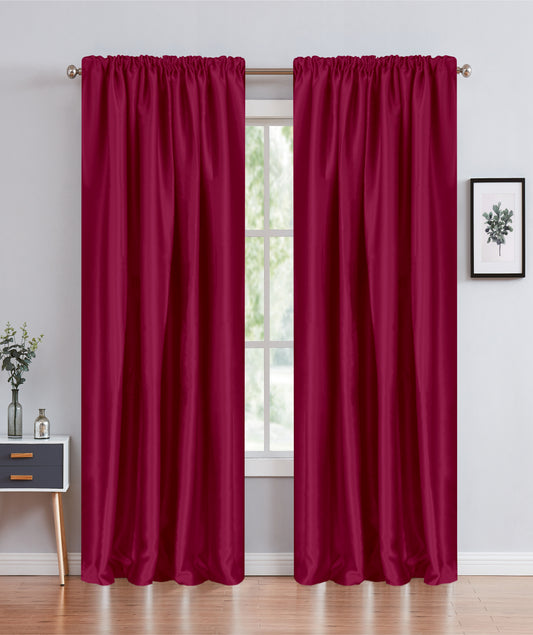 Janice - 55"x90" Rod Pocket Blackout Curtain - Burgundy