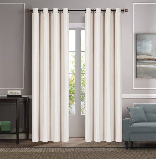 Beckett - 54"x84" Weaved Polyester Grommet Curtain - Beige