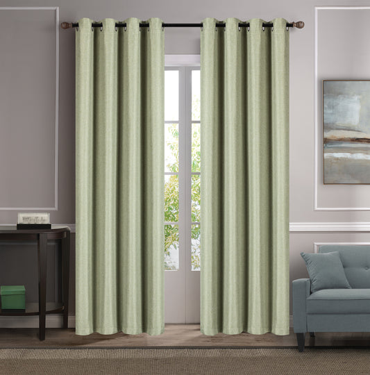 Beckett - 54"x84" Weaved Polyester Grommet Curtain - Sage