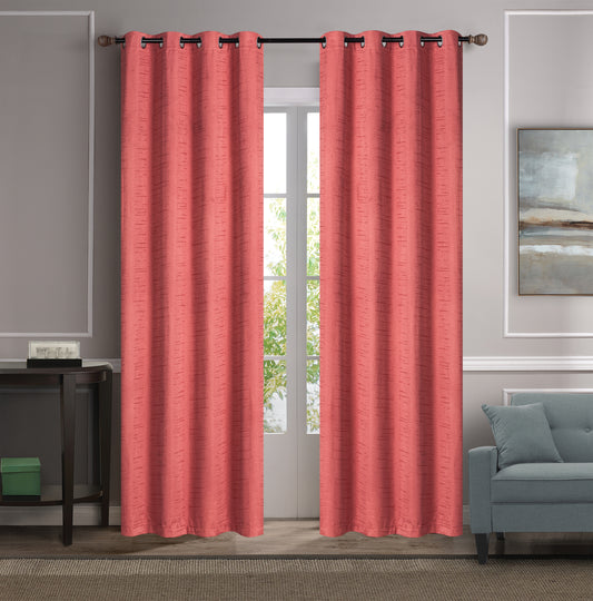 Robyn - 54"x90" Jacquard Blackout Curtain Panel - Coral