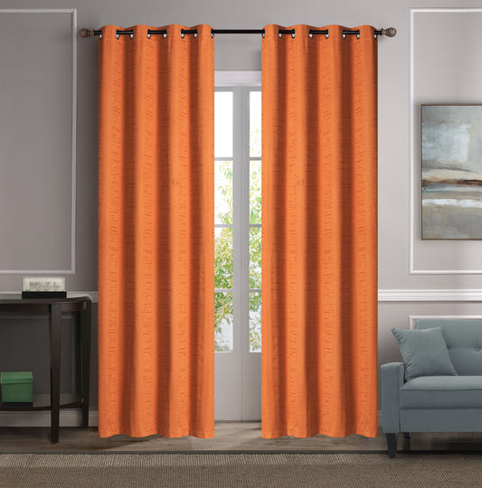 Robyn - 54"x90" Jacquard Blackout Curtain Panel - Orange