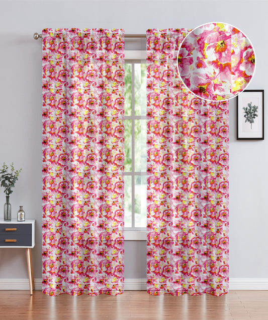 Amyra - 54"x90" Rod Pocket Sheer Curtain - Pink
