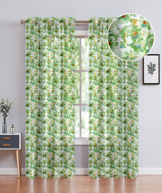 Amyra - 54x90" Rod Pocket Sheer Curtain - Green
