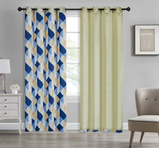 Mosaic 54x90" Grommet Reversible Curtain Panel - Beige