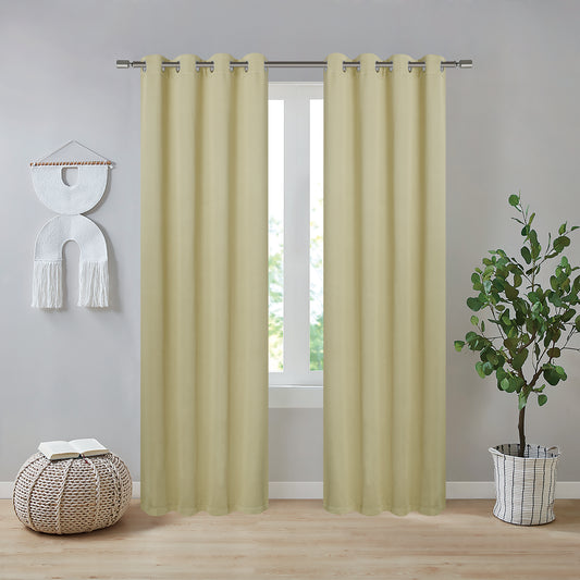 Jennifer 54x90 Blackout Grommet Curtain Panel - Beige